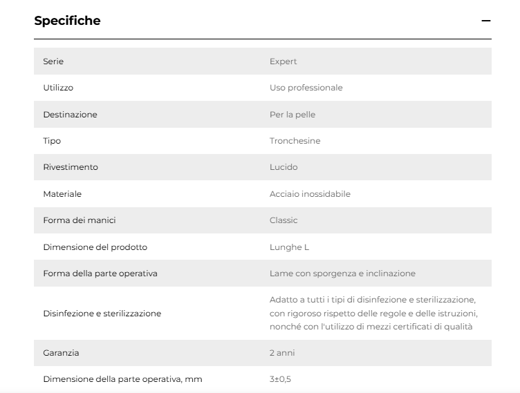 TRONCHESI PER PELLI - LINEA EXPERT 90