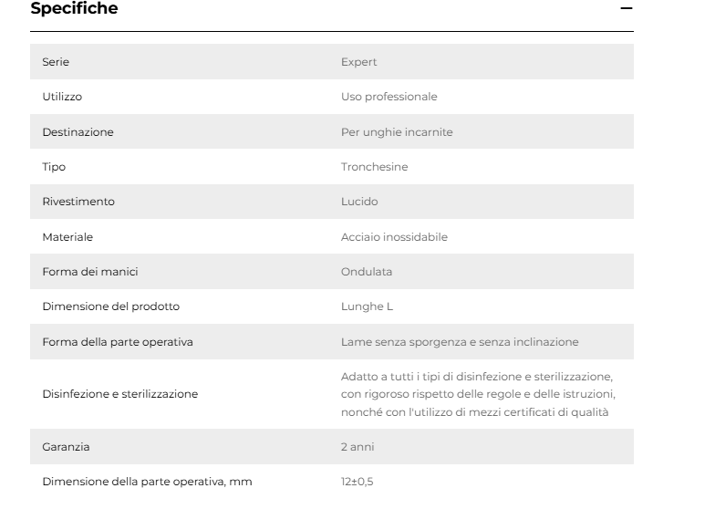 TRONCHESI PER UNGHIE INCARNITE - LINEA EXPERT 61