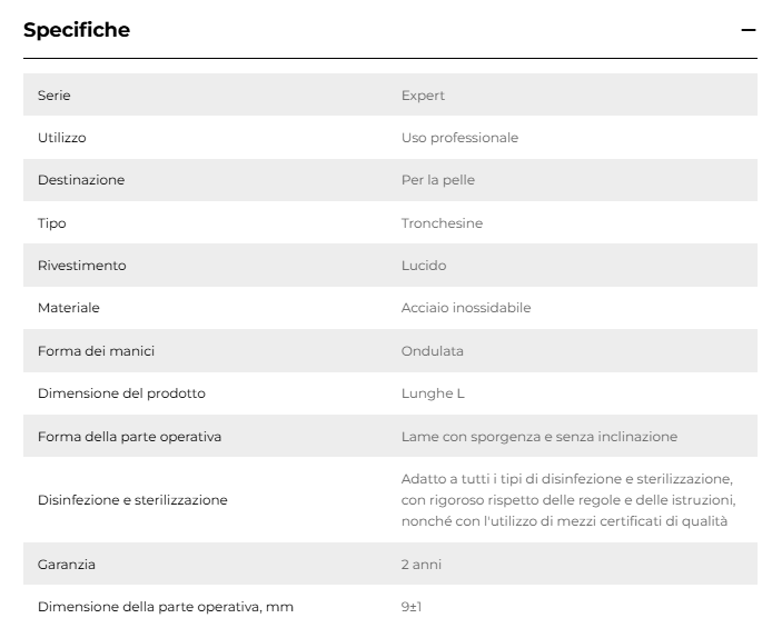 TRONCHESI PER PELLI - LINEA EXPERT 10