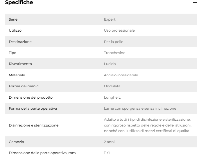 TRONCHESI PER PELLI - LINEA EXPERT 11