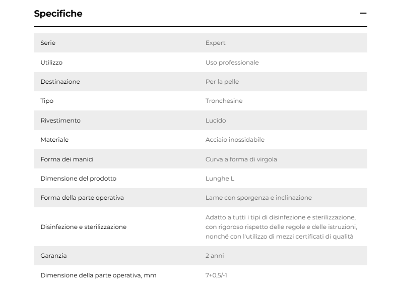 TRONCHESI PER PELLI - LINEA EXPERT 100
