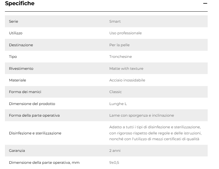 TRONCHESI PER PELLI - LINEA SMART 100