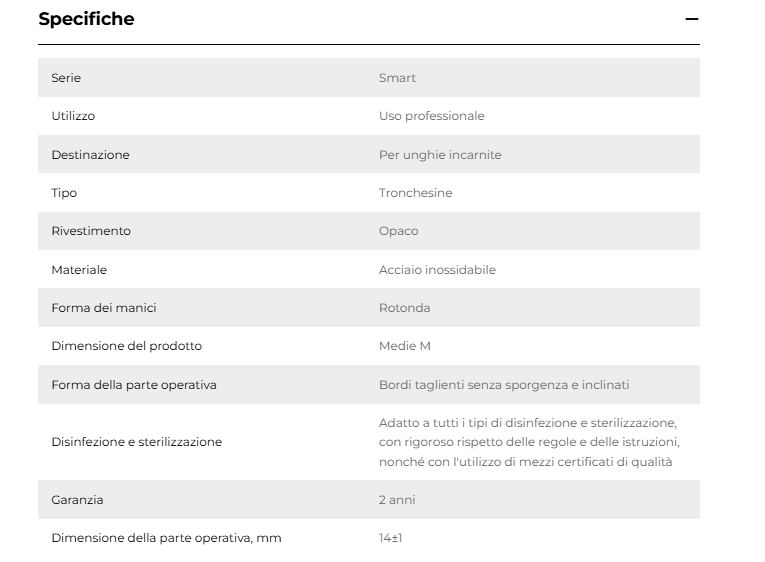 TRONCHESI PER UNGHIE INCARNITE  - LINEA SMART 71